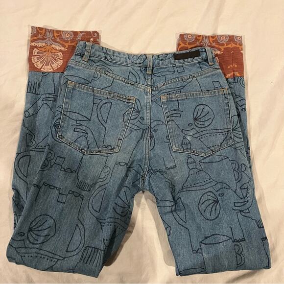 Gorman x Monika Forsberg Elephant Teapot Jeans size 6AU 2US - Picture 10 of 12
